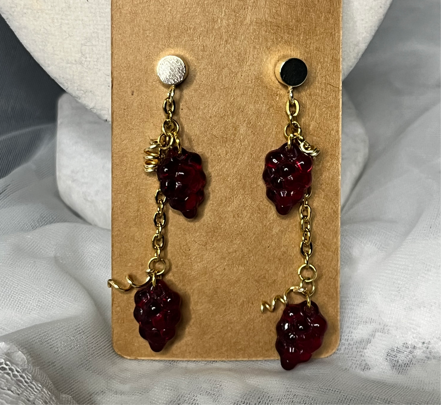 Glass Grape Earrings