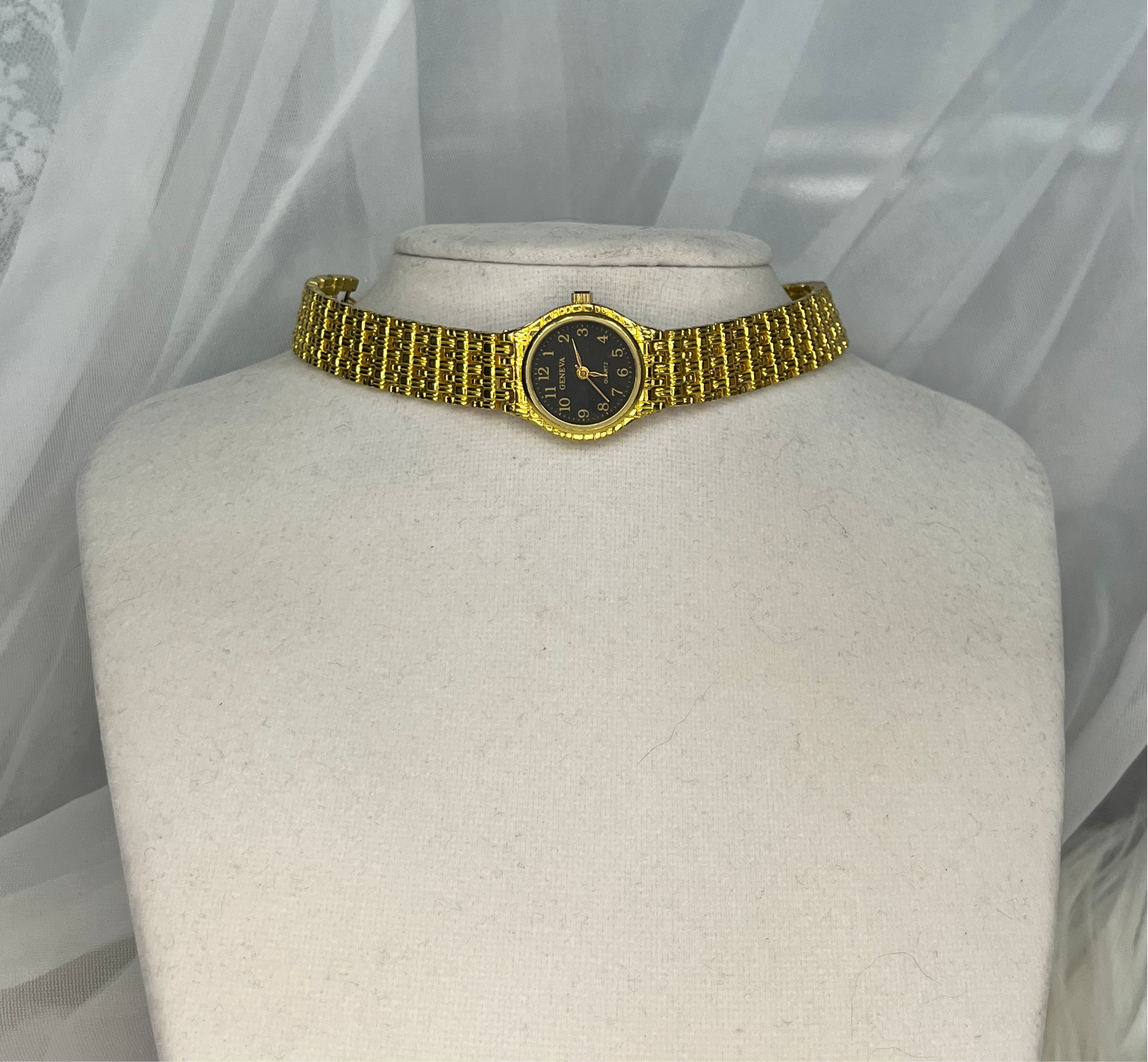 Gold Geneva Watch Choker