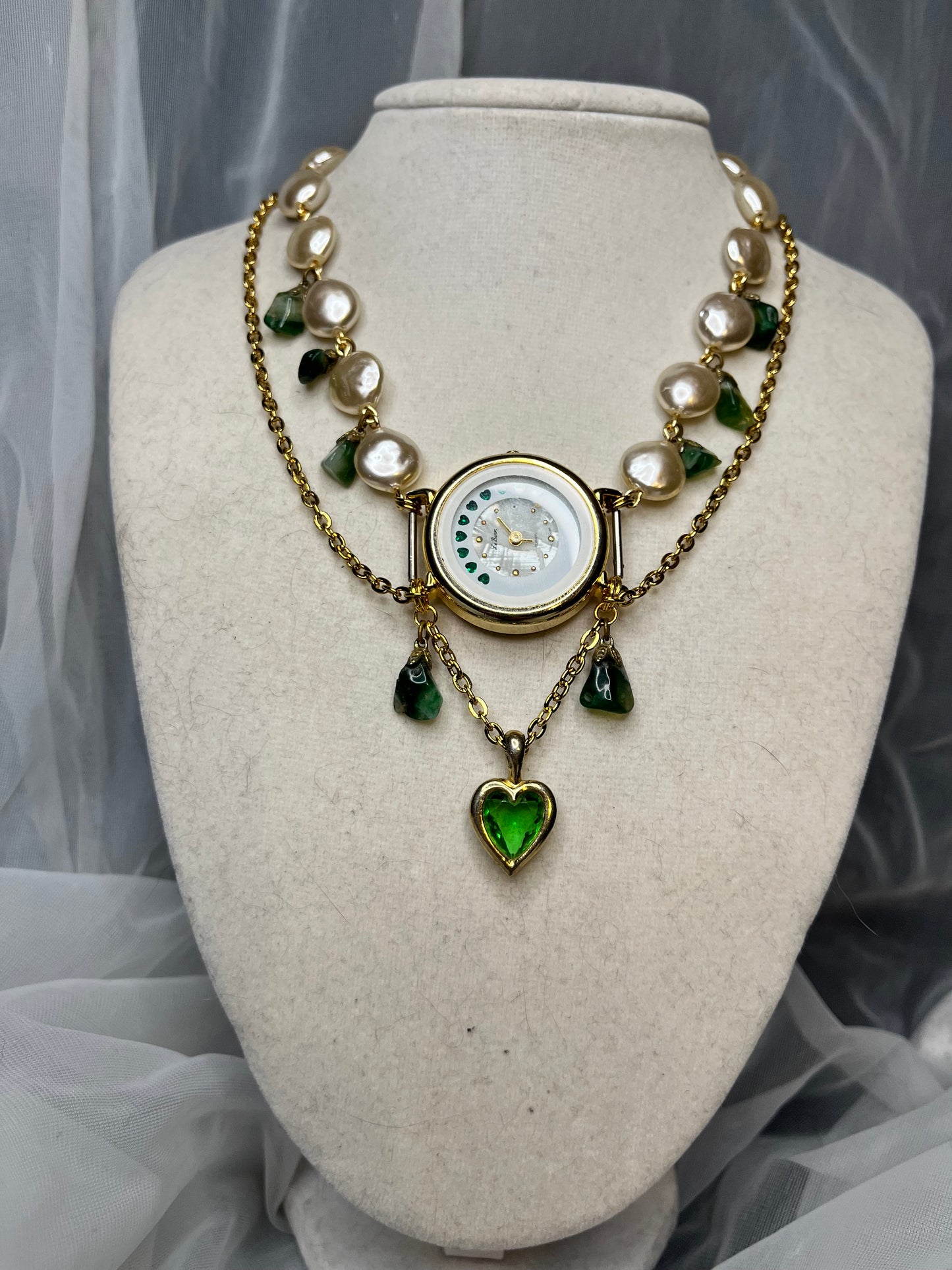 Green Heart Watch Choker