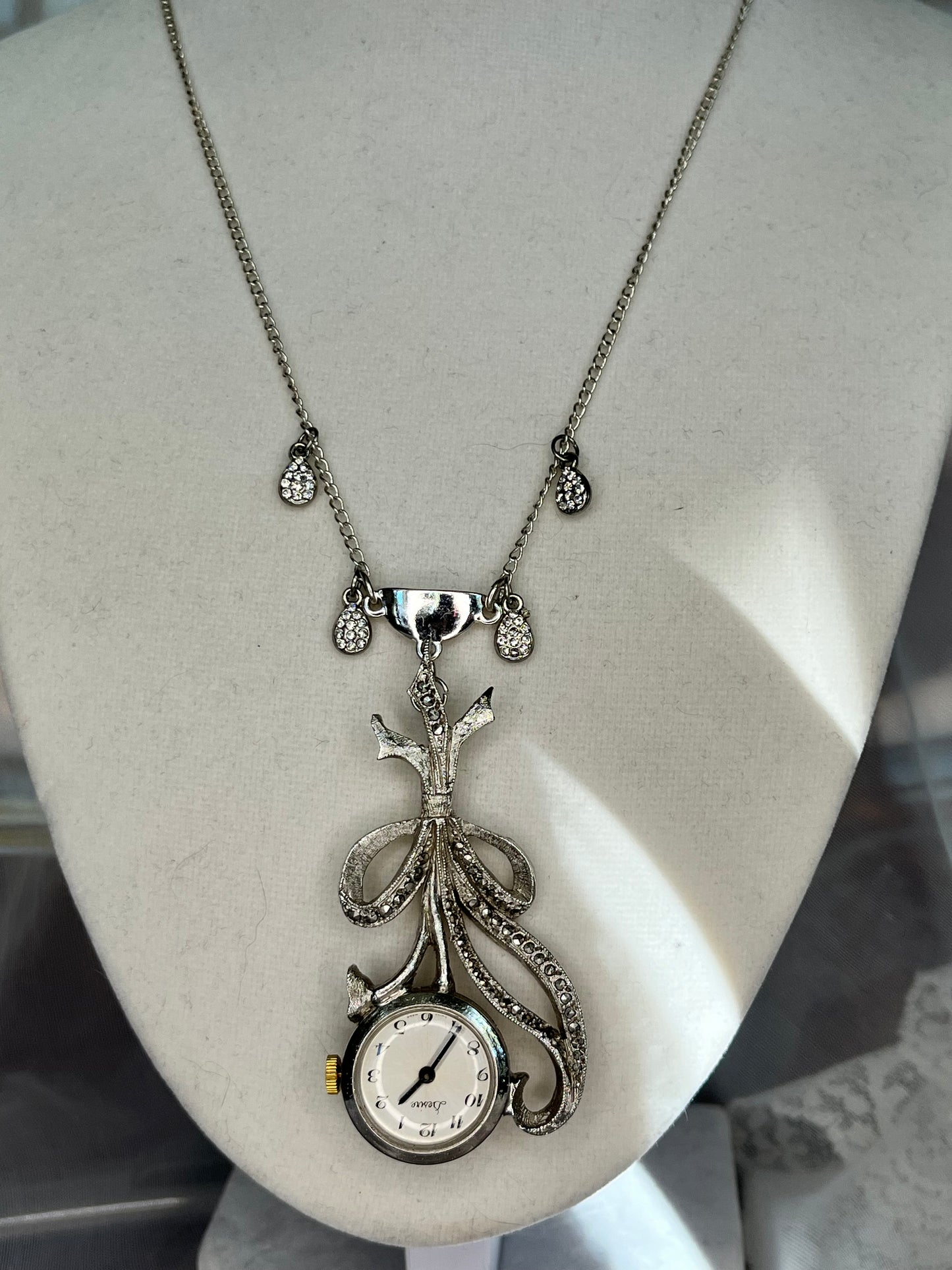 Flower Clock Necklace