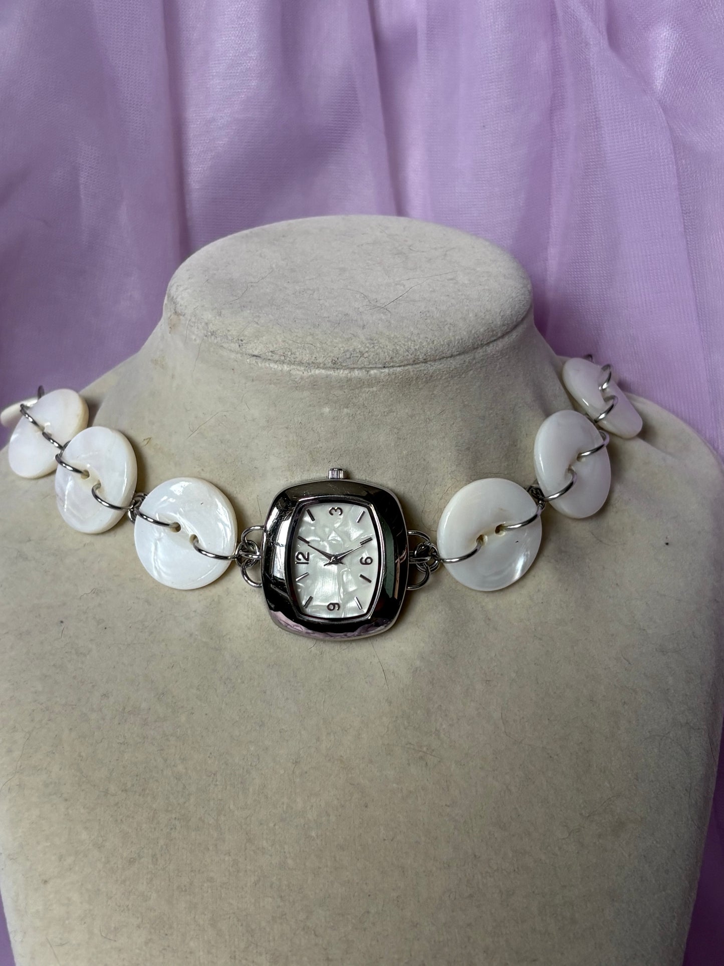 Button Watch Choker
