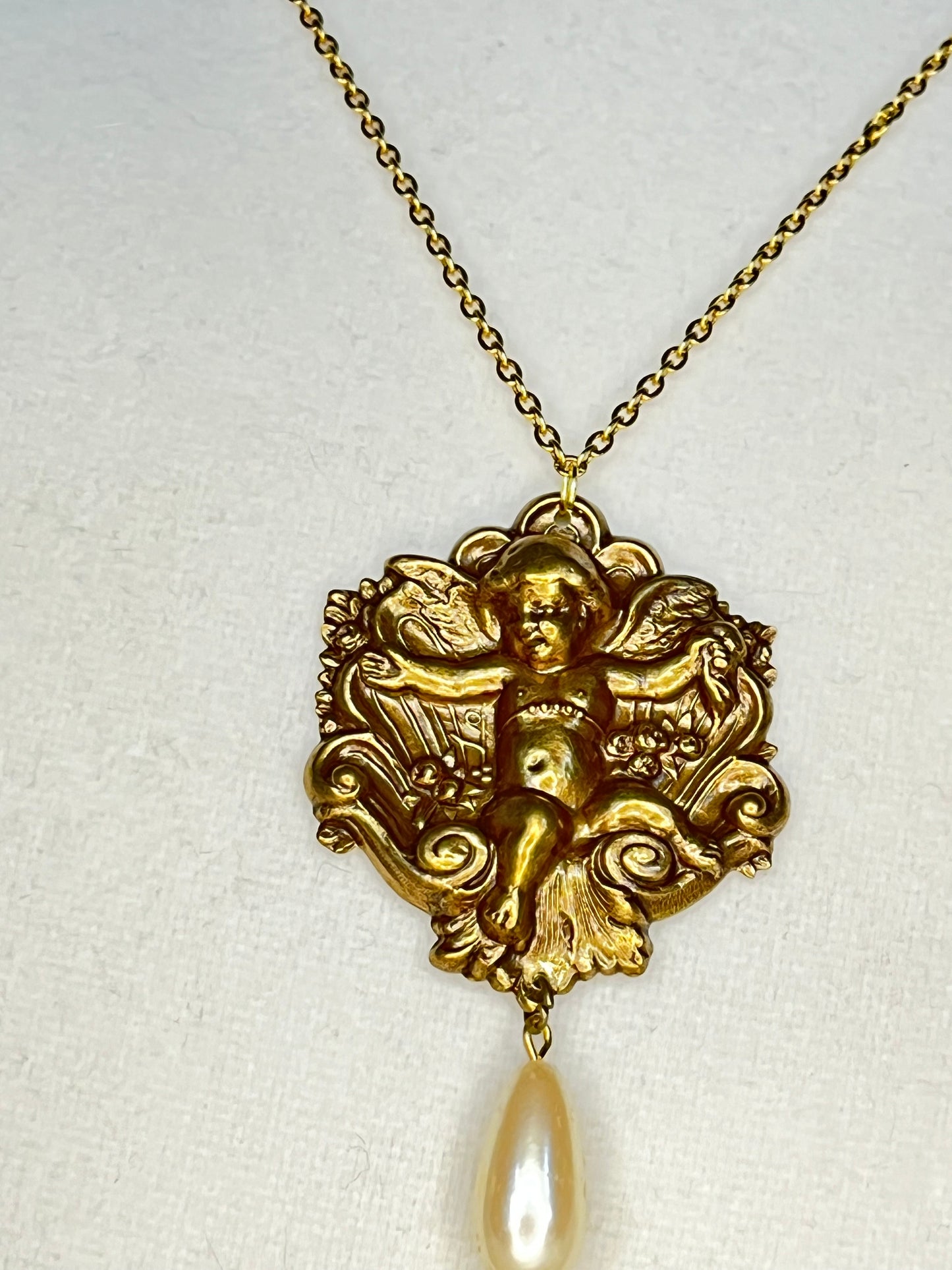 Flower Cherub Necklace