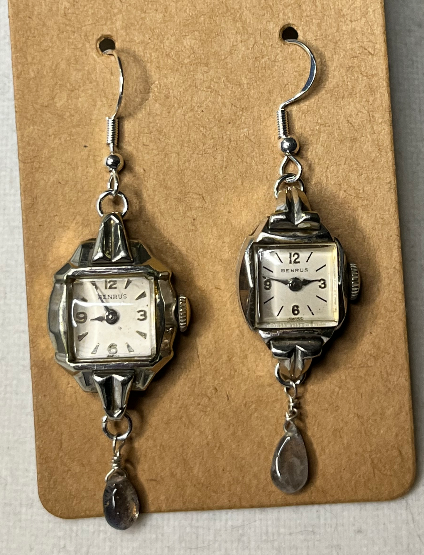 Vintage Benrus Watch Earrings