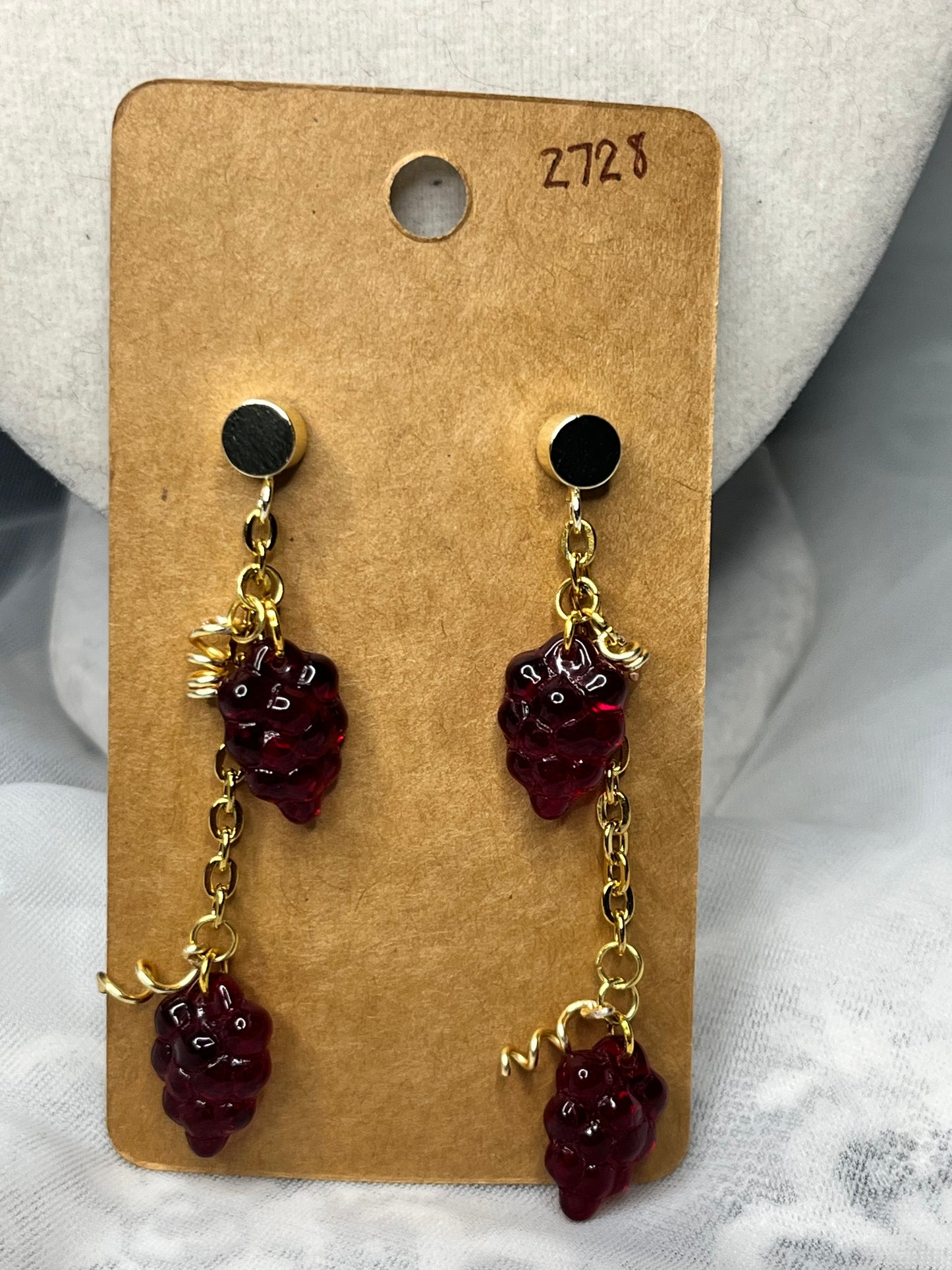 Glass Grape Earrings