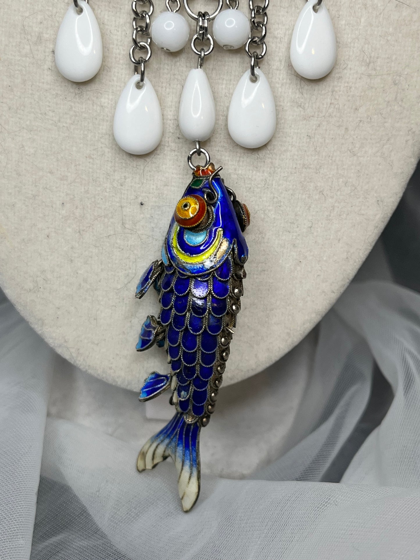 Large Blue Fish Necklace