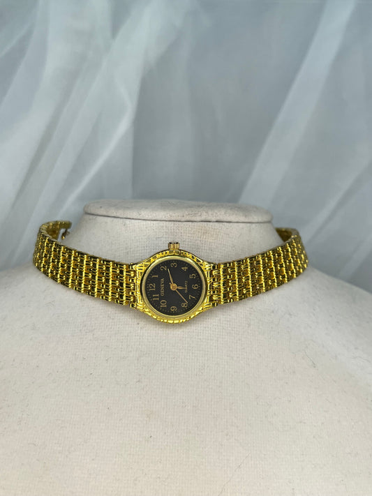 Gold Geneva Watch Choker