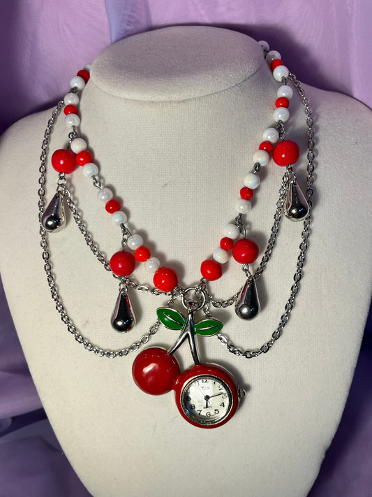 Cherry Watch Necklace