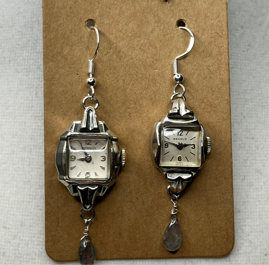 Vintage Benrus Watch Earrings