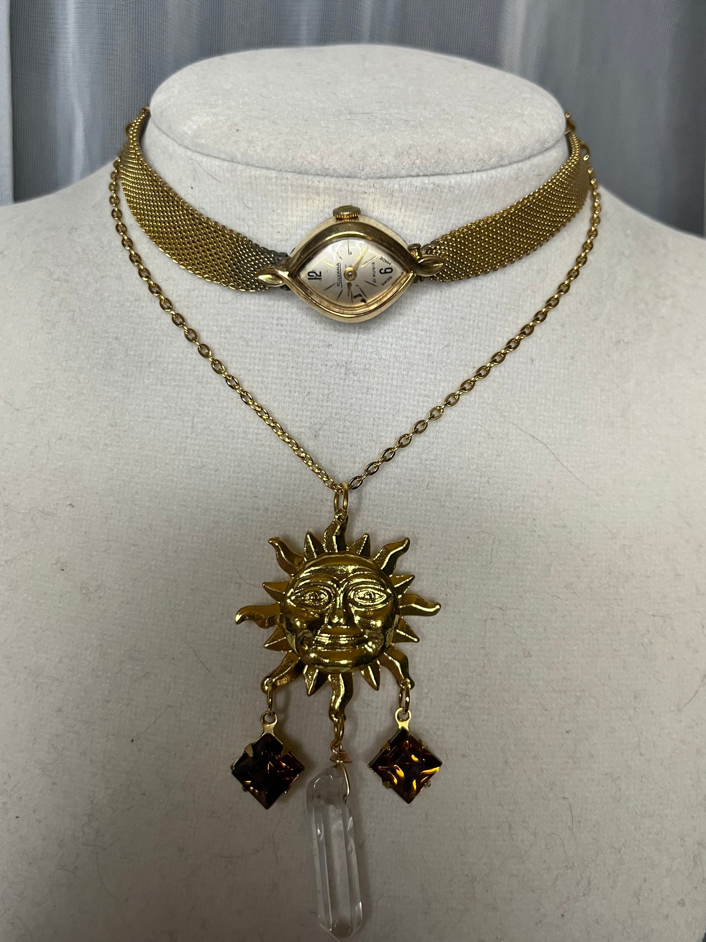 Golden Sun Watch Choker