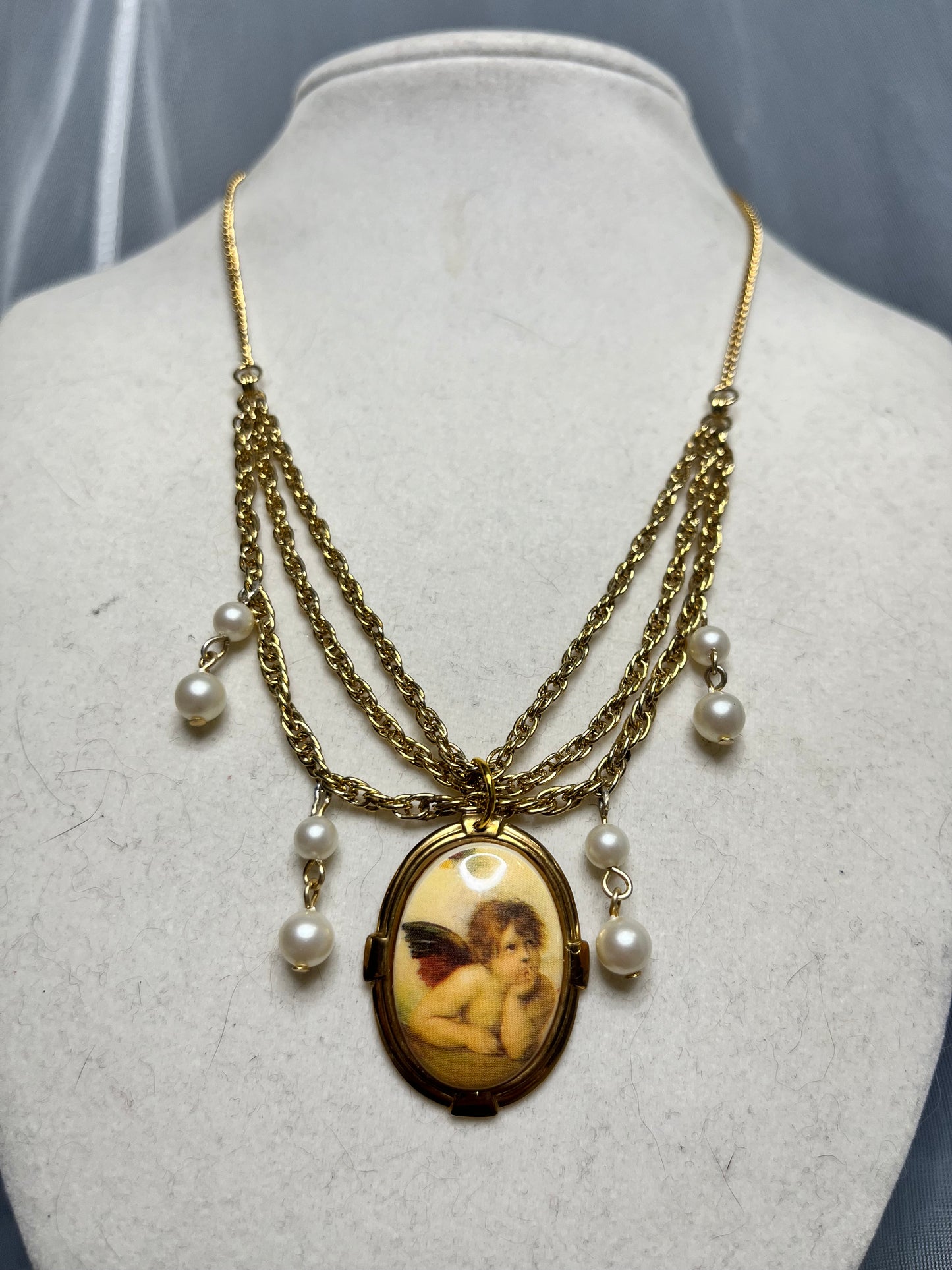 Pearl Cherub Necklace