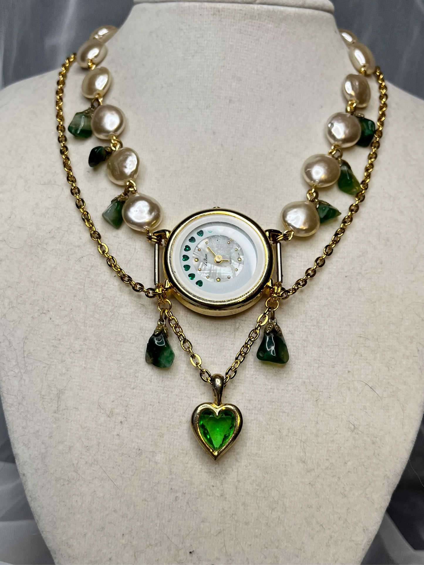 Green Heart Watch Choker